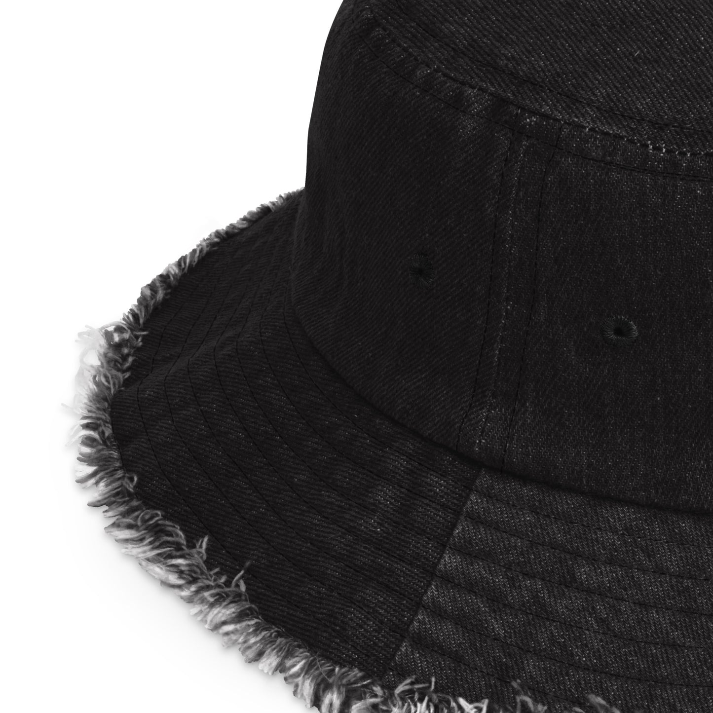 Classic Logo Embroidered GSC Distressed denim bucket hat