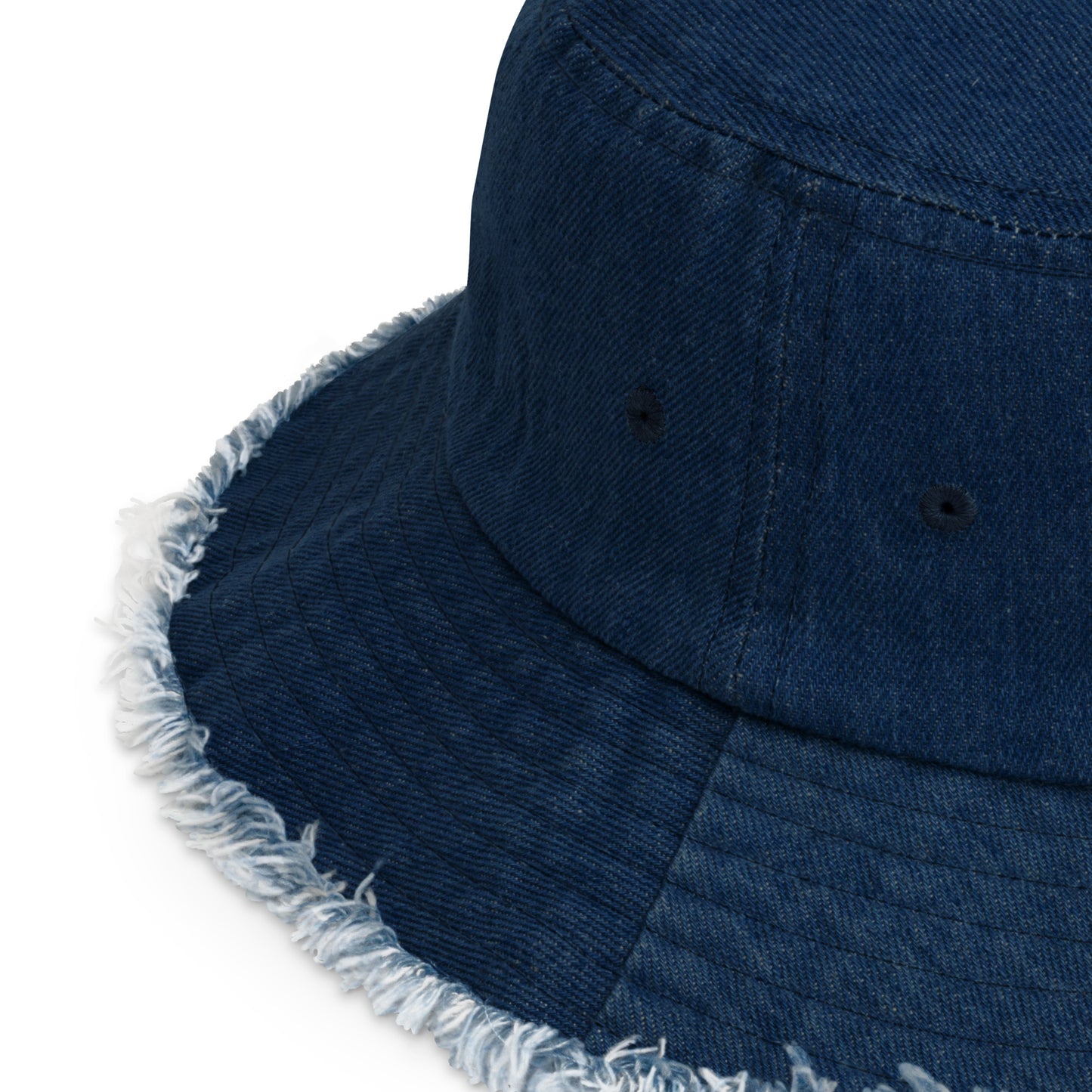 Classic Logo Embroidered GSC Distressed denim bucket hat