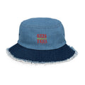 Classic Logo Embroidered GSC Distressed denim bucket hat