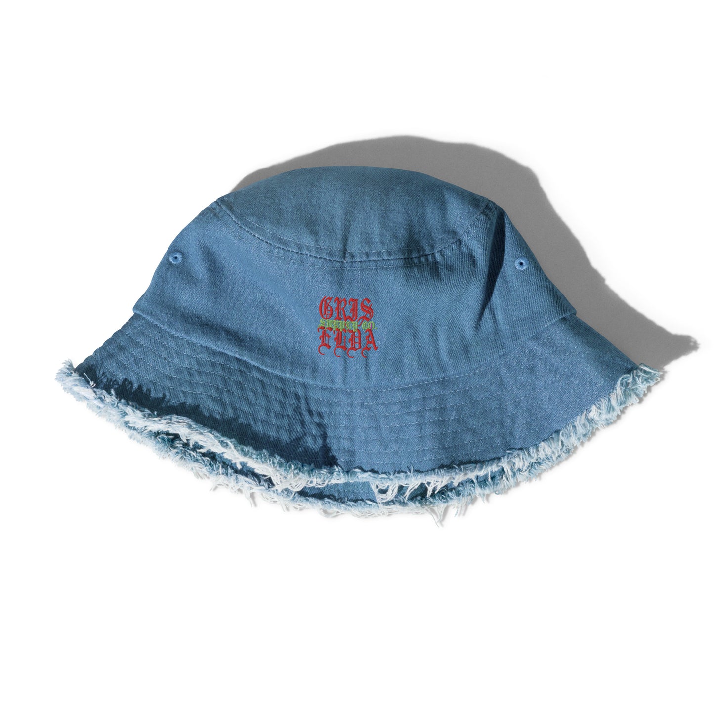 Classic Logo Embroidered GSC Distressed denim bucket hat