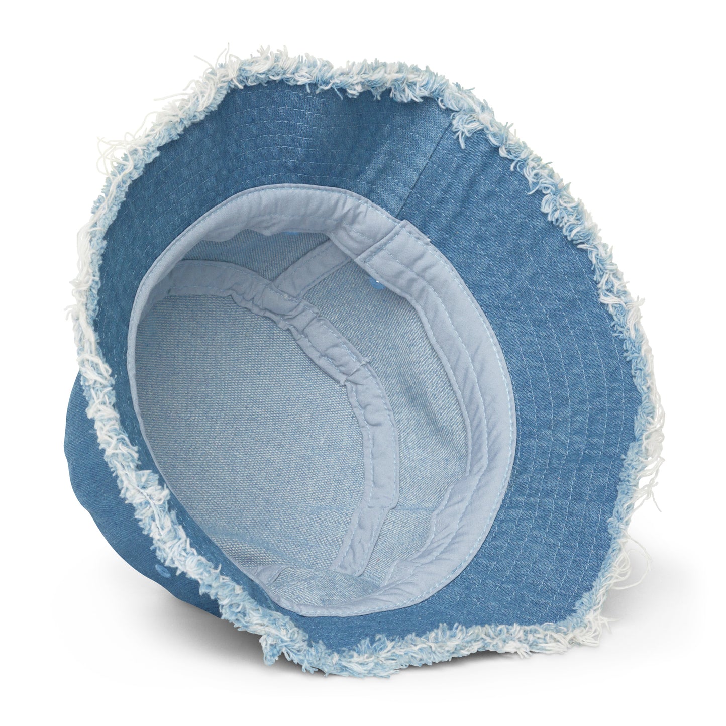 Classic Logo Embroidered GSC Distressed denim bucket hat