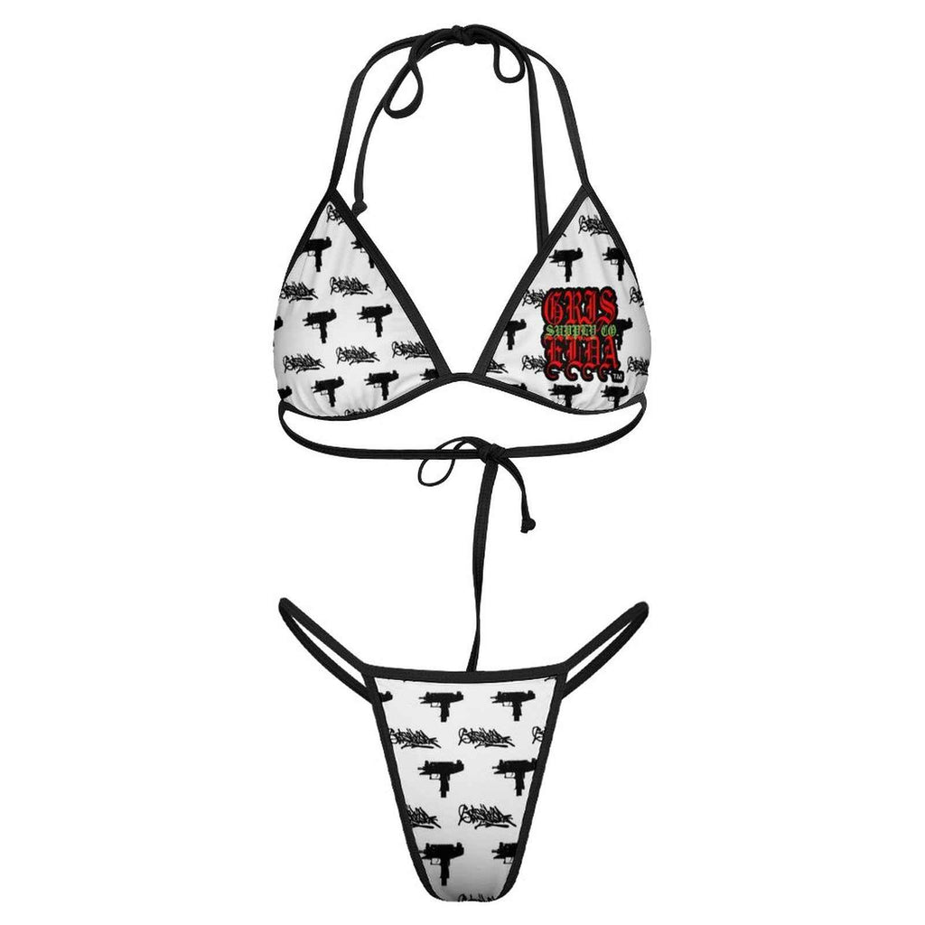 Uzi Griselda Tag GSC white 2-Piece Thong Triangle Bikini Set