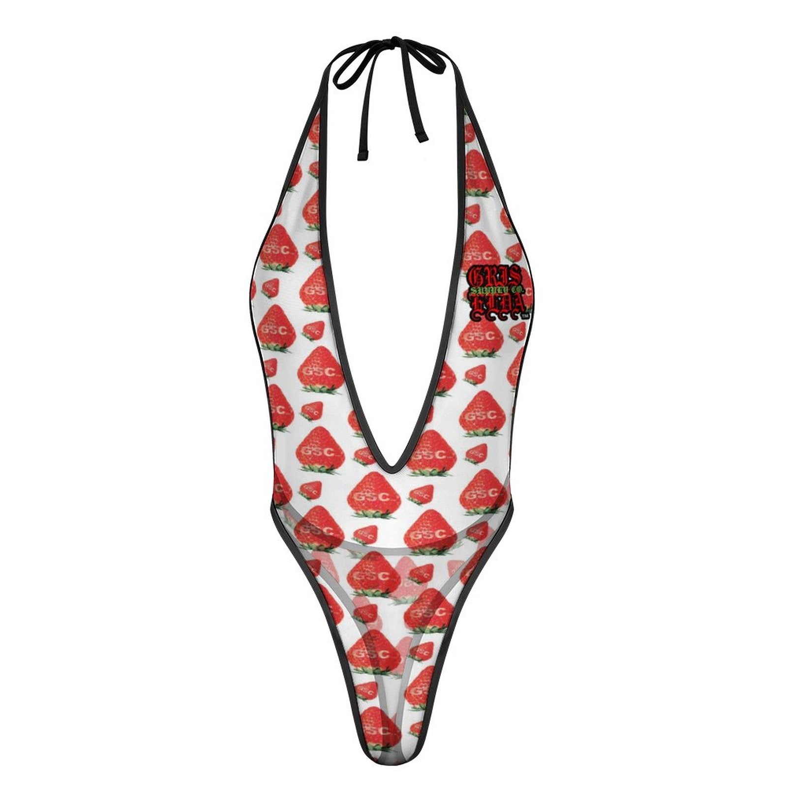 Fresas GSC One Piece Women Lingerie Bodysuit Deep V Teddy