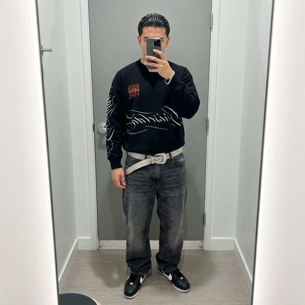 Griselda Cursive hand script GSC Relaxed fit knitted crew neck sweater