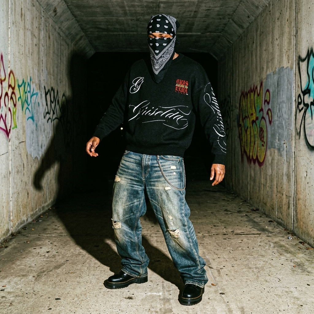 Griselda Cursive hand script GSC Relaxed fit knitted crew neck sweater