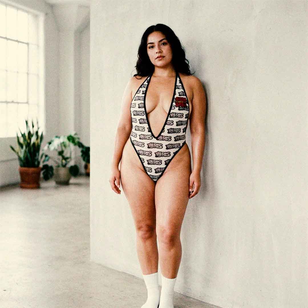 Gato Gris GSC One Piece Women Lingerie Bodysuit Deep V Teddy