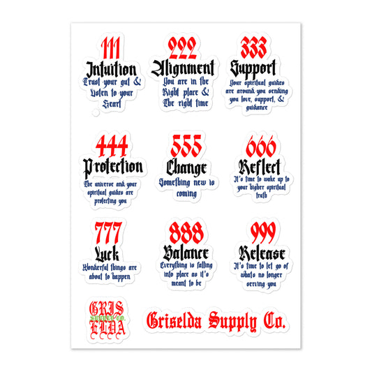 Angel Numbers GSC Sticker sheet