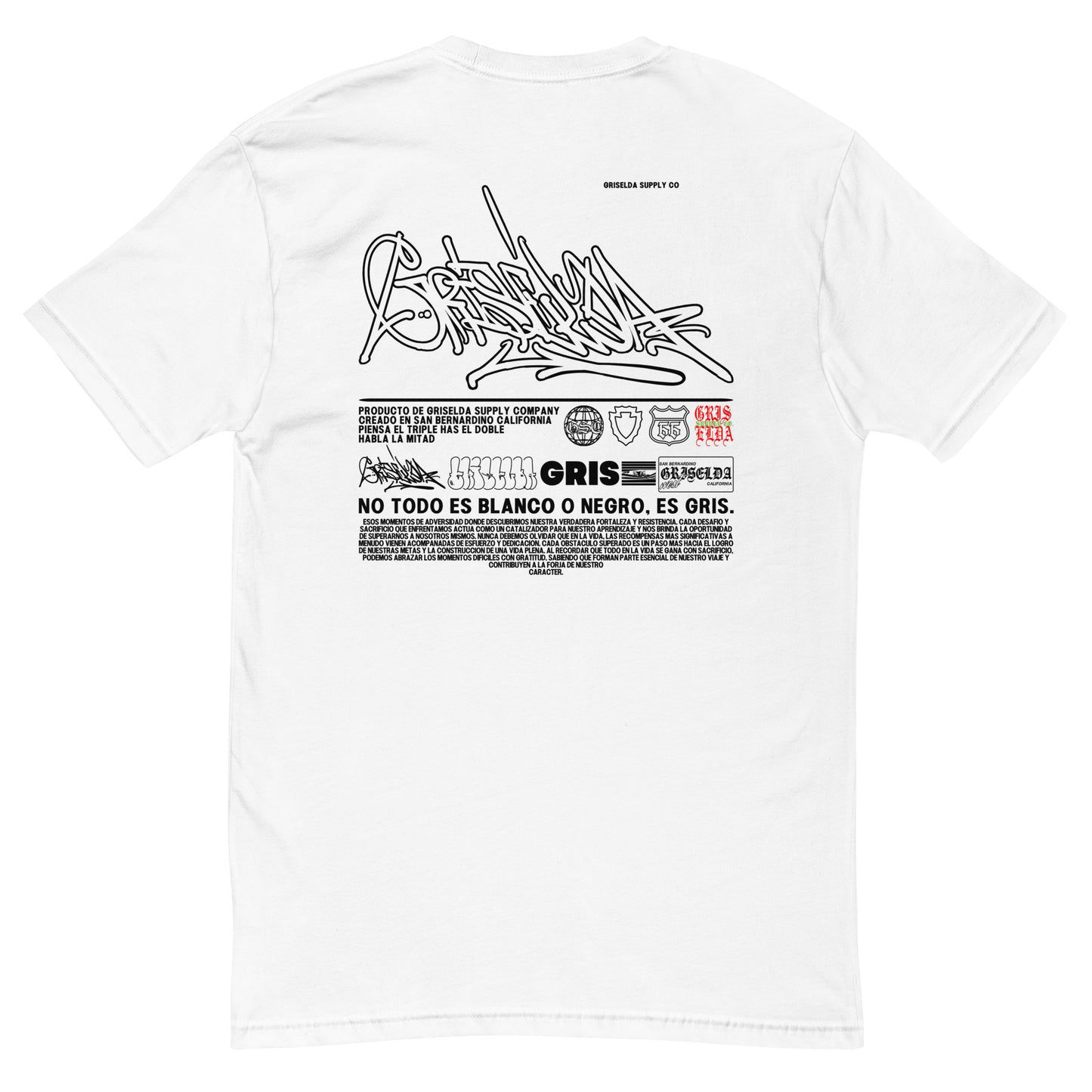 Es Gris. Classic Logo GSC Hand-style W Short Sleeve T-shirt