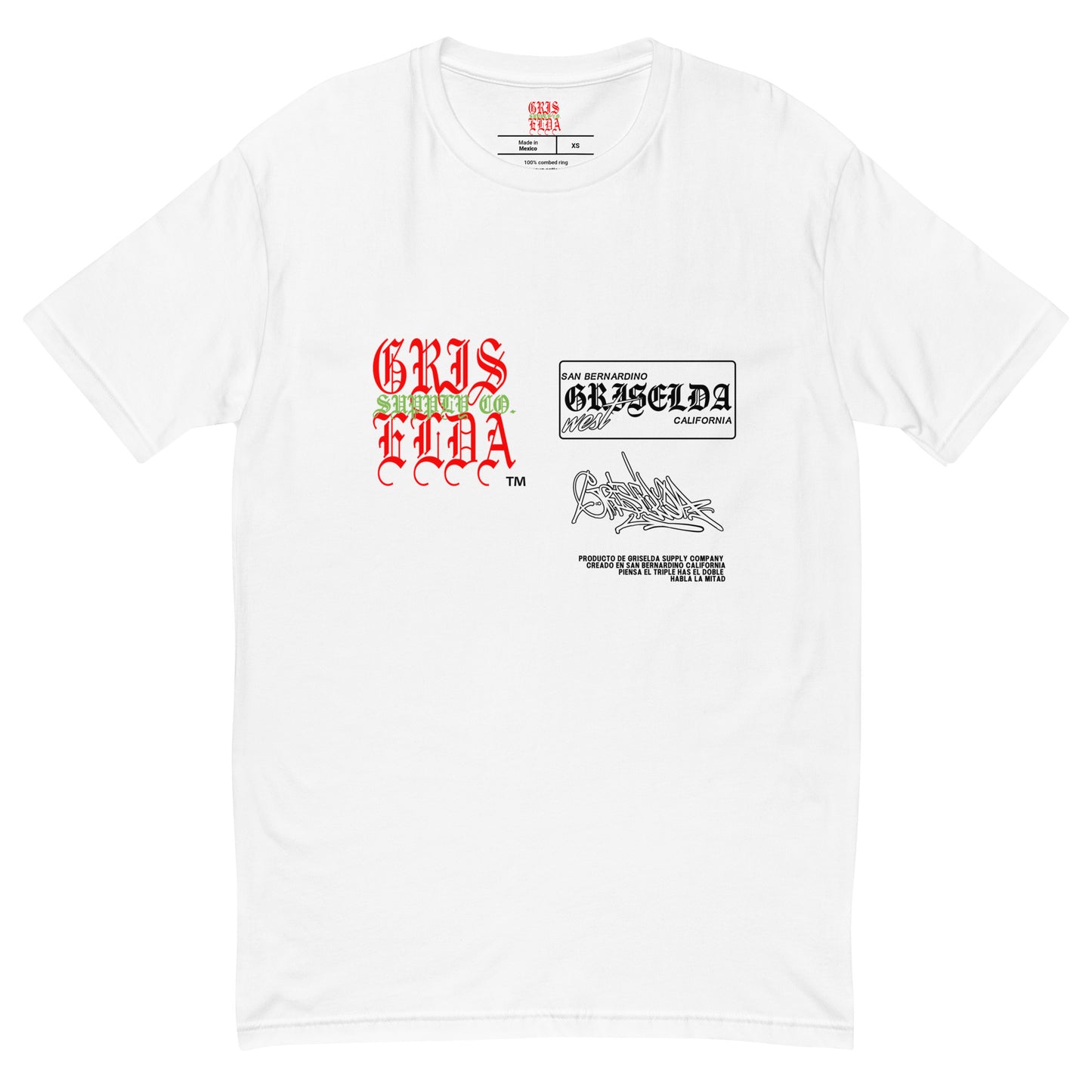 Es Gris. Classic Logo GSC Hand-style W Short Sleeve T-shirt