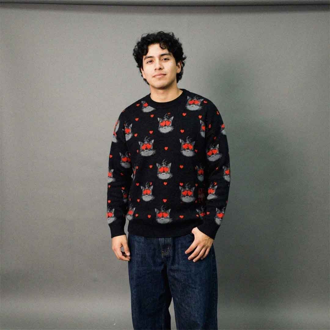 Valentines GSC Cat GSC Relaxed fit knitted crew neck sweater
