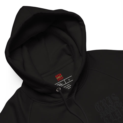Sudadera con capucha unisex premium GSC con logo bordado en negro