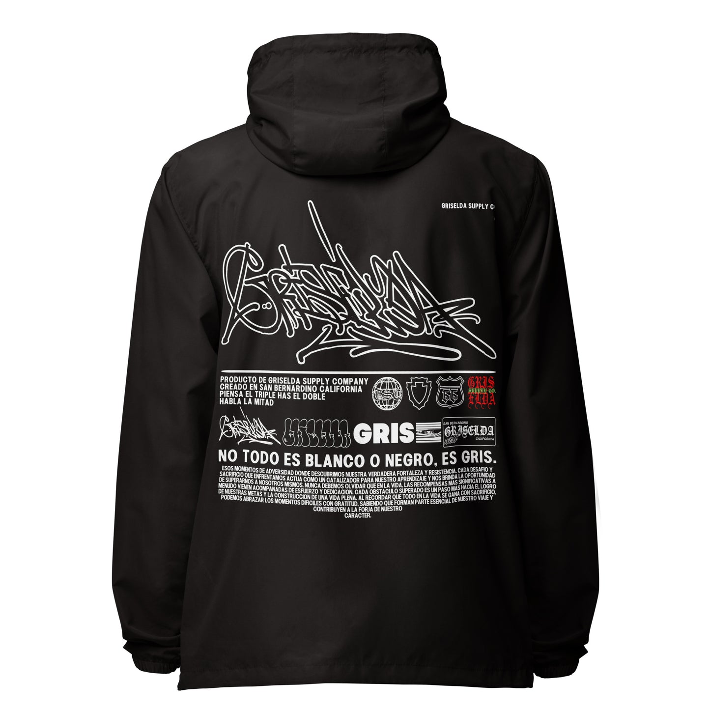 Es Gris. Classic Logo GSC Hand-style Unisex lightweight zip up windbreaker