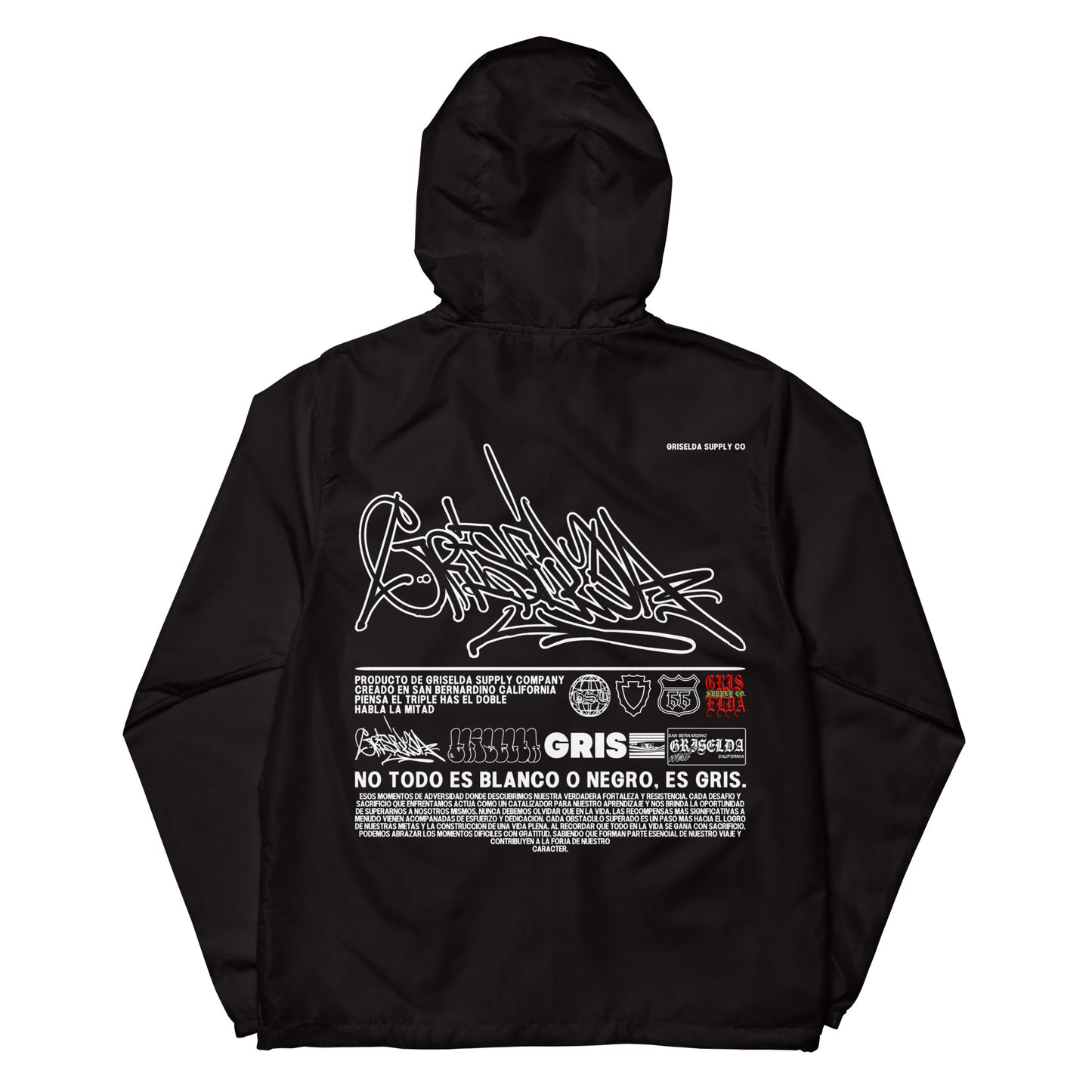 Es Gris. Classic Logo GSC Hand-style Unisex lightweight zip up windbreaker