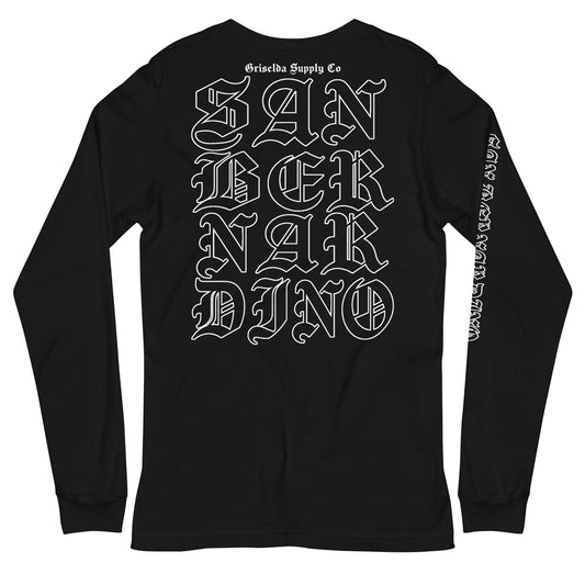 San Bernardino Old School Lettering GSC B P Unisex Long Sleeve Tee