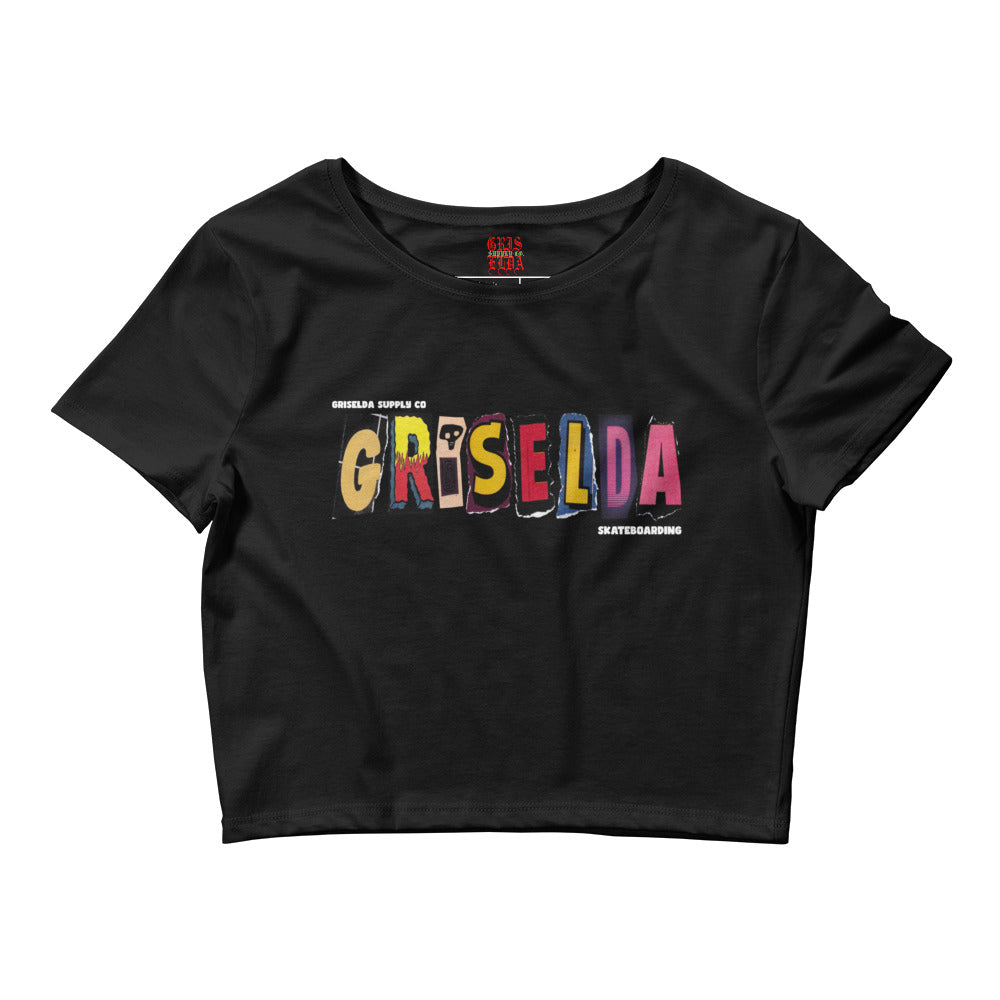 Griselda Cut Out Letters GSC B  Women’s Crop Tee