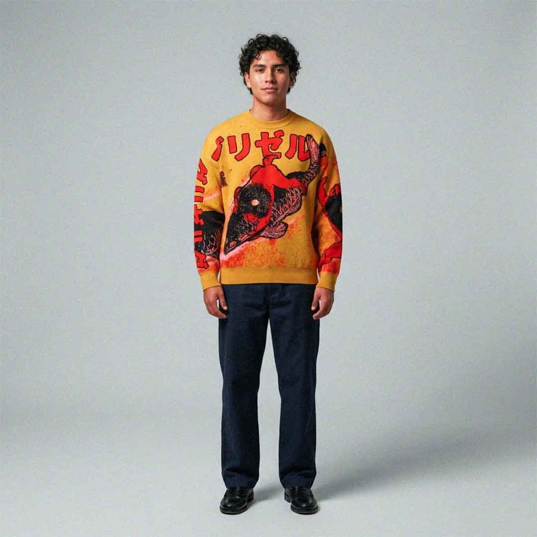 Ode to JPN GSC Relaxed fit knitted crew neck sweater
