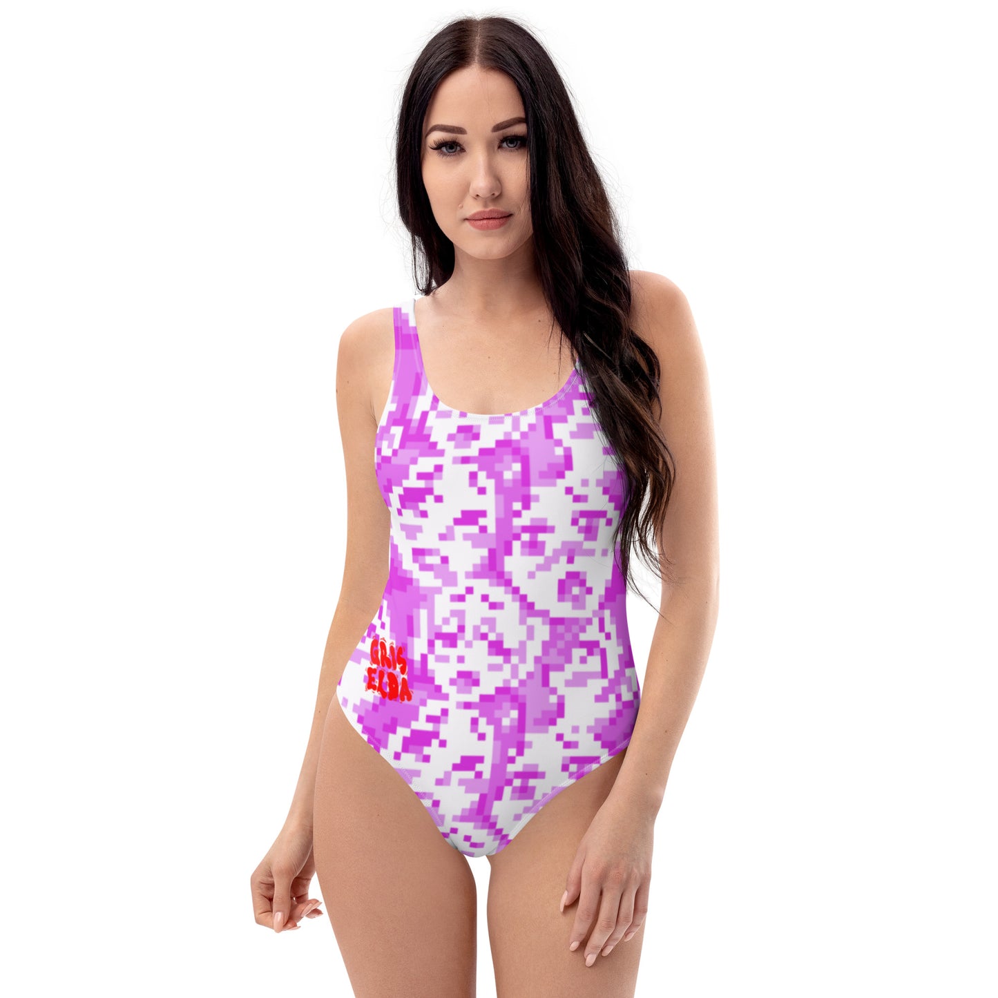 Ahegao 32 bit Pixel Pink GSC One-Piece Swimsuit