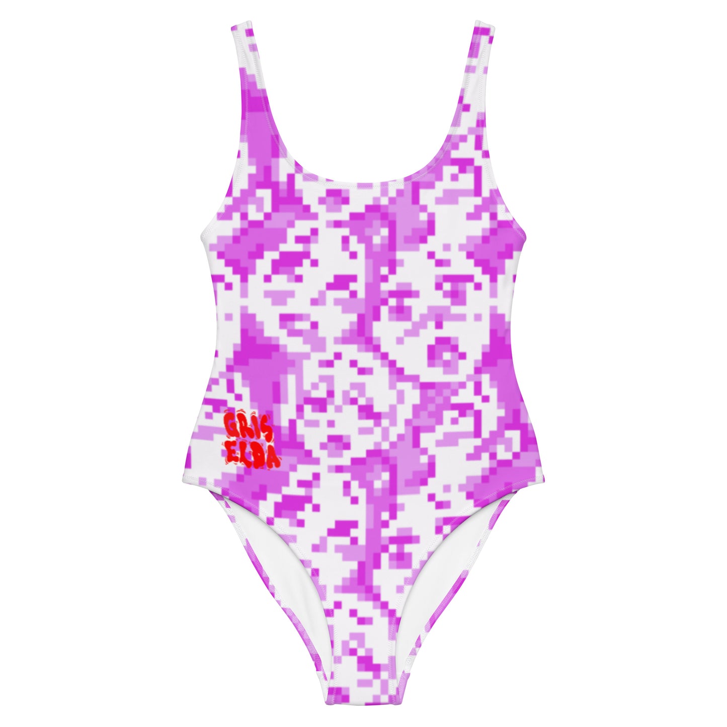 Ahegao 32 bit Pixel Pink GSC One-Piece Swimsuit