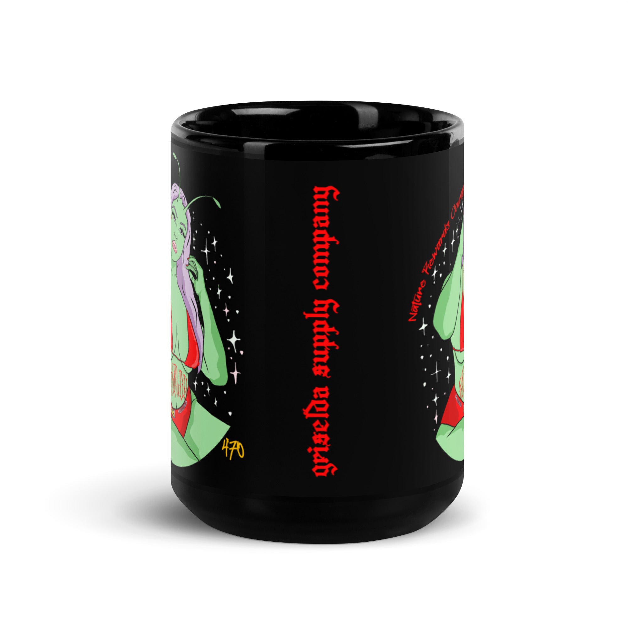 Taza Brillante Negra Alien GF