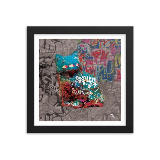 "Three Eye Kitty" Framed photo paper poster