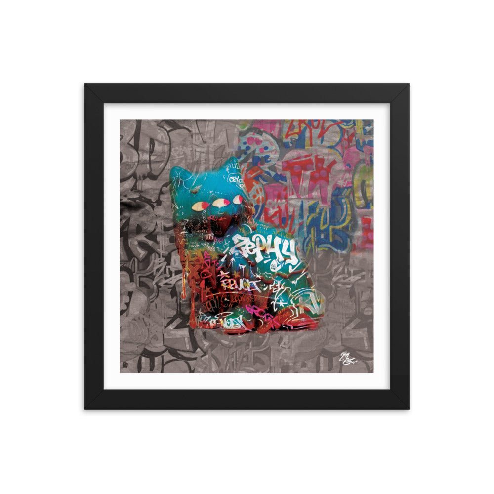 "Three Eye Kitty" Framed photo paper poster