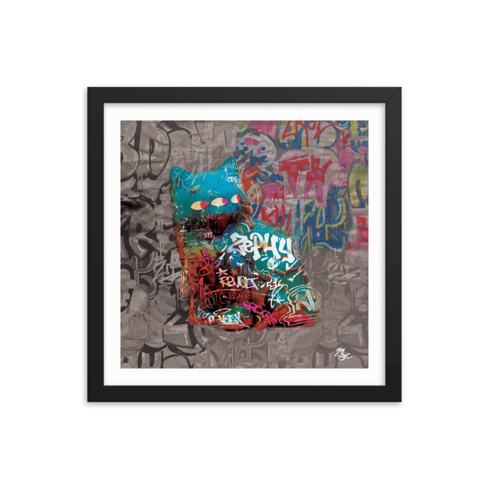 "Three Eye Kitty" Framed photo paper poster