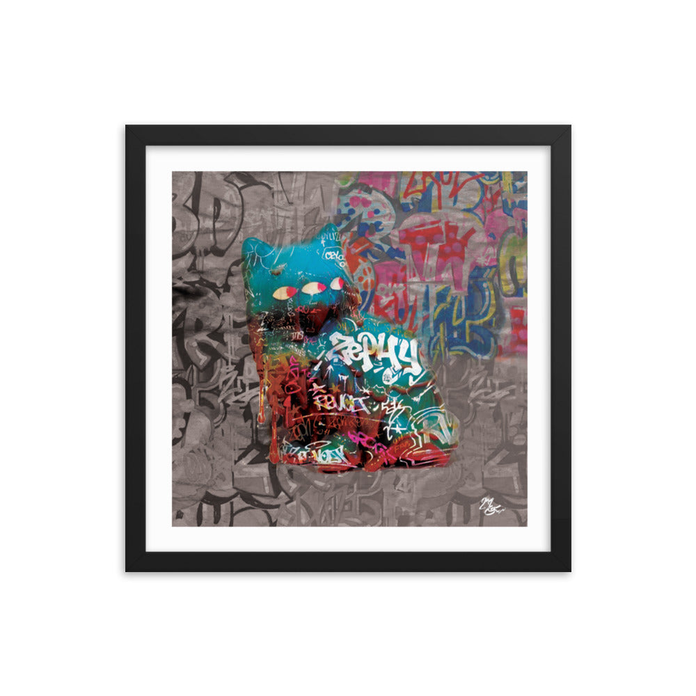 "Three Eye Kitty" Framed photo paper poster