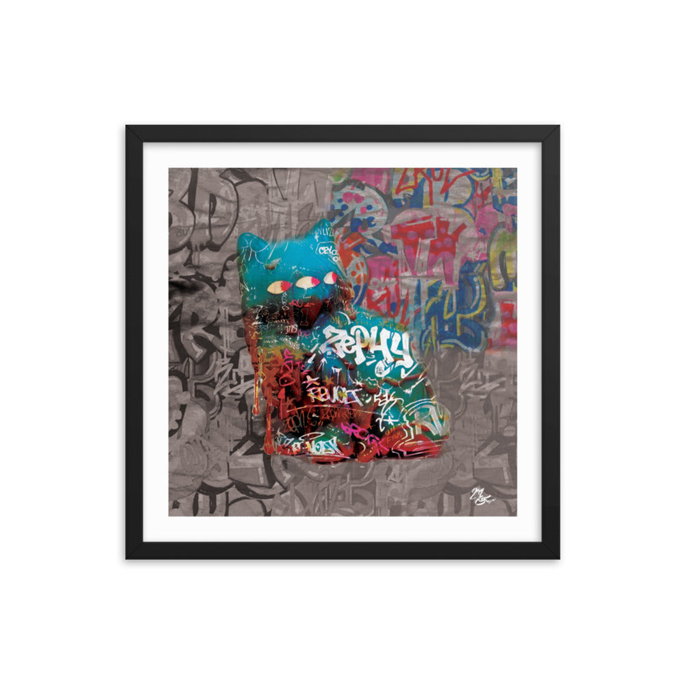 "Three Eye Kitty" Framed photo paper poster