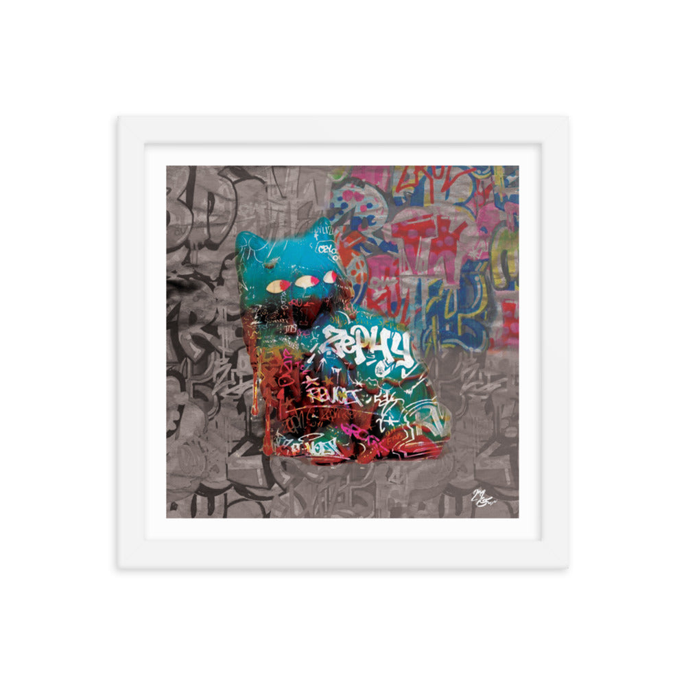 "Three Eye Kitty" Framed photo paper poster