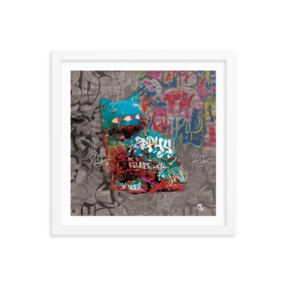 "Three Eye Kitty" Framed photo paper poster