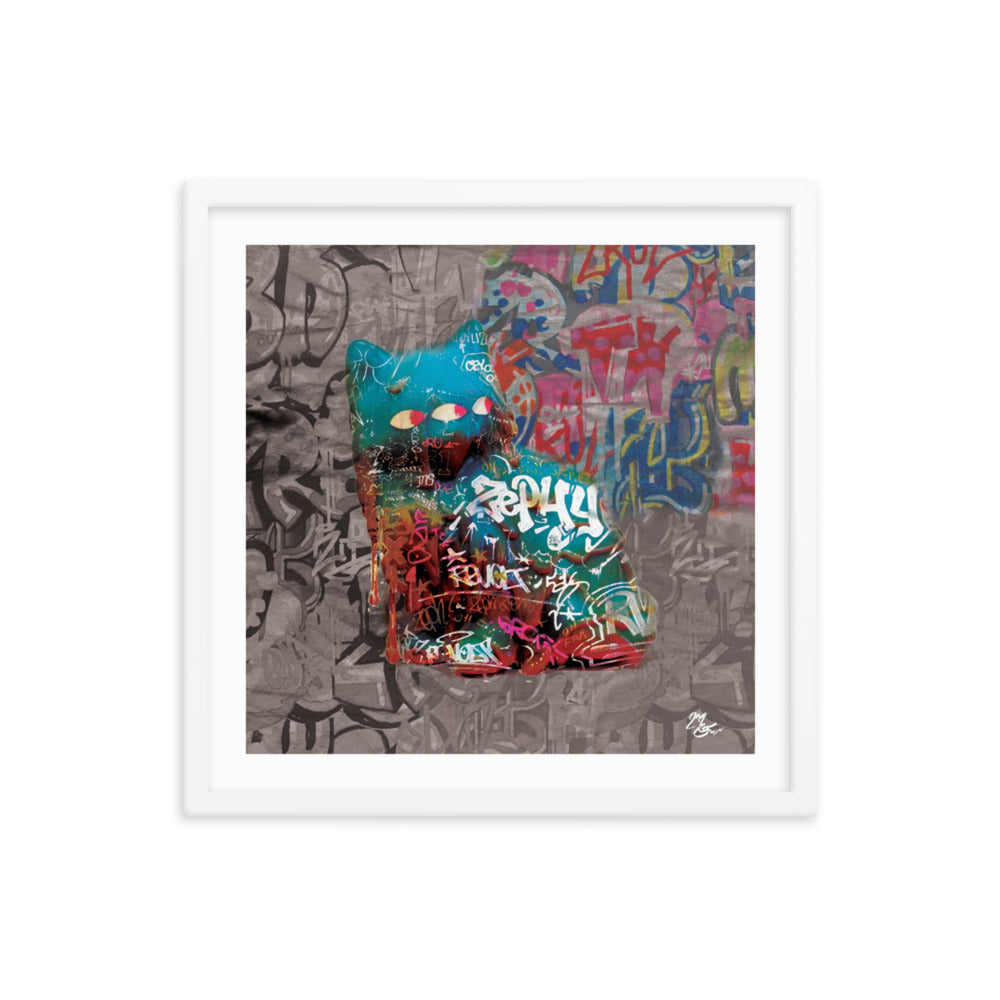 "Three Eye Kitty" Framed photo paper poster