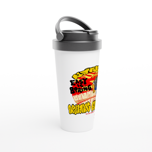 NRC EL GATO 1 GSC White 15oz Stainless Steel Travel Mug